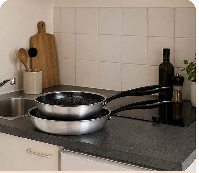 Bakpannenset Hexapro Black Line, 2-delig