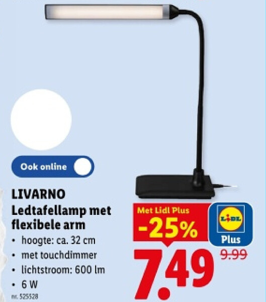 Ledtafellamp met flexibele arm
