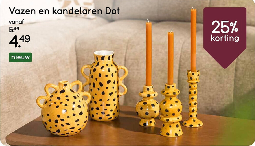 Vazen en kandelaars Dot