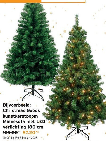 Christmas Goods kunstkerstboom Minnesota met LED verlichting 180 cm