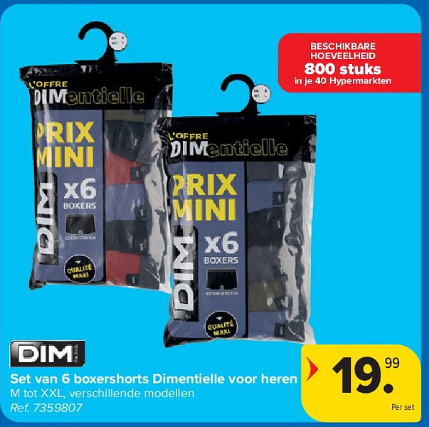 Set van 6 boxershorts Dimentielle voor heren