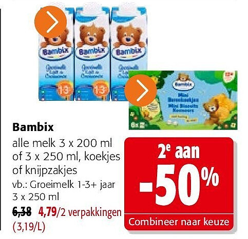 Bambix Groeimelk 1-3+ jaar 3 x 250 ml