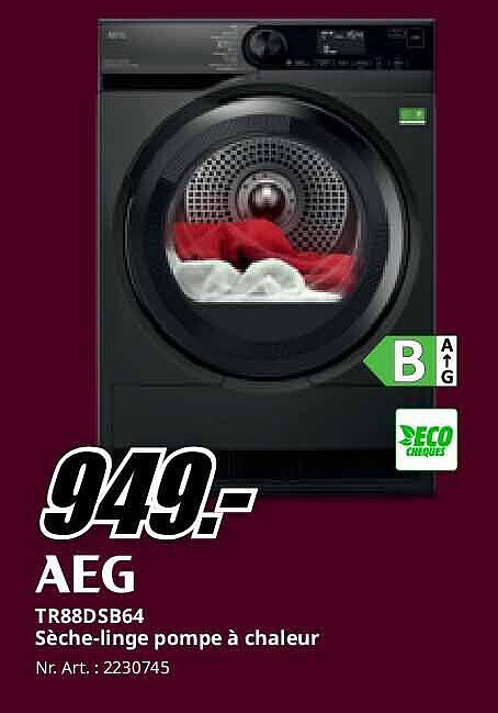 Aeg TR88DSB64 Sèche-linge pompe à chaleur
