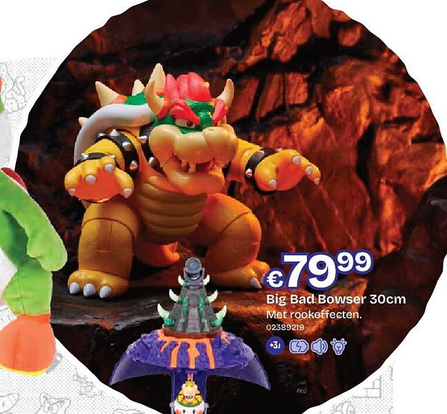 Big Bad Bowser 30cm Met rookeffecten.