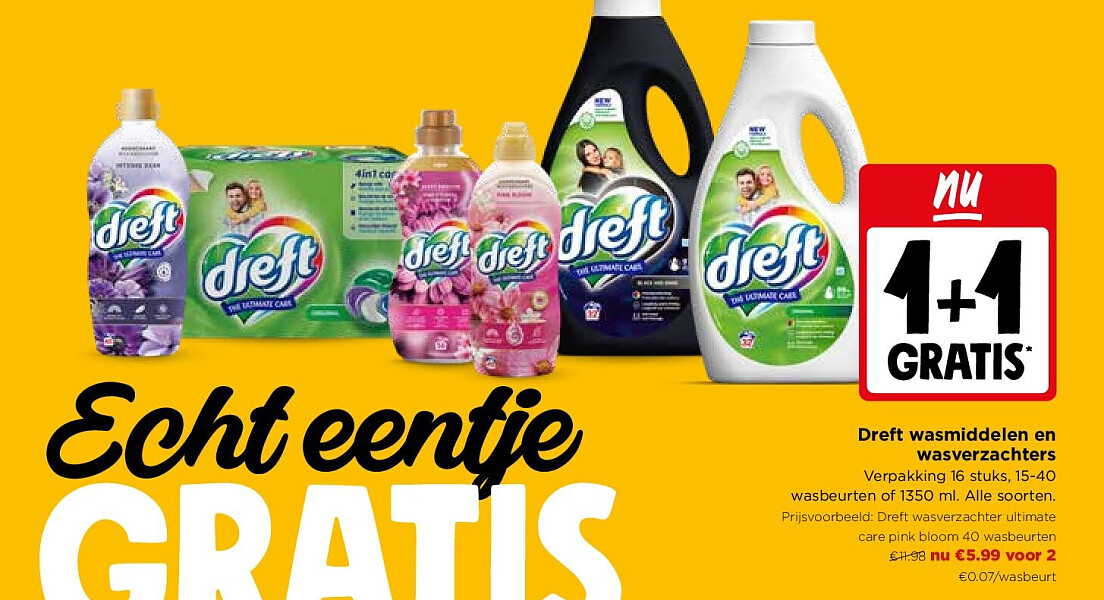 Dreft wasmiddelen en wasverzachters