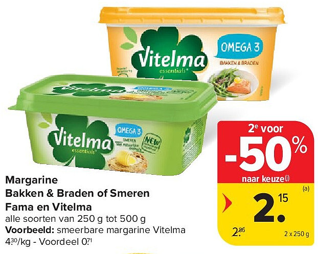 Margarine Bakken & Braden of Smeren Fama en Vitelma