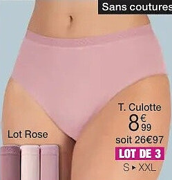 T. Lot de 3 culottes midi sans coutures