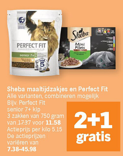 Sheba maaltijdzakjes en Perfect Fit