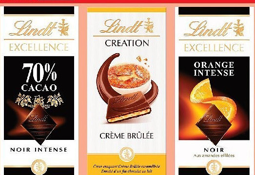 Tablettes de chocolat Lindt Excellence et Création