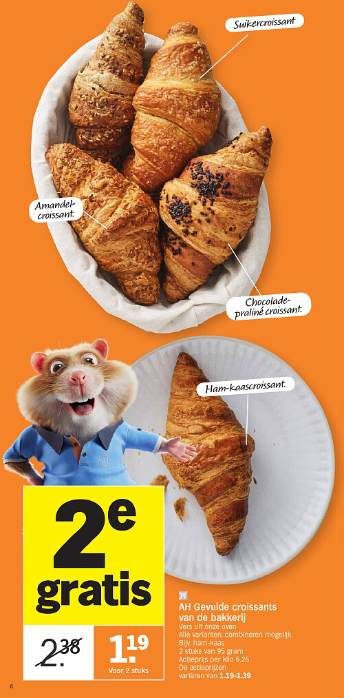 AH Gevulde croissants van de bakkerij