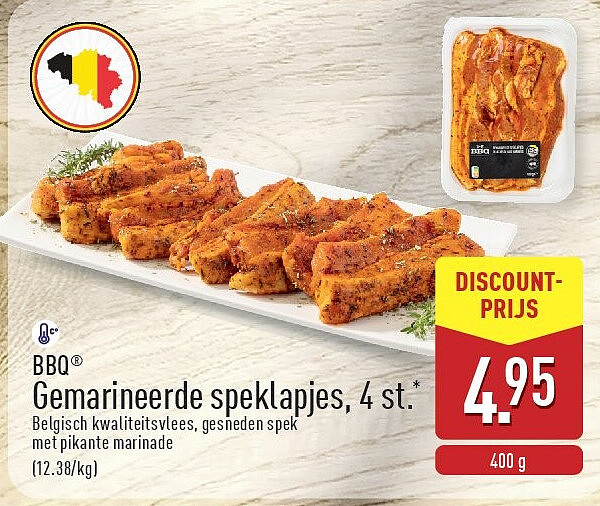Gemarineerde speklapjes, 4st.*