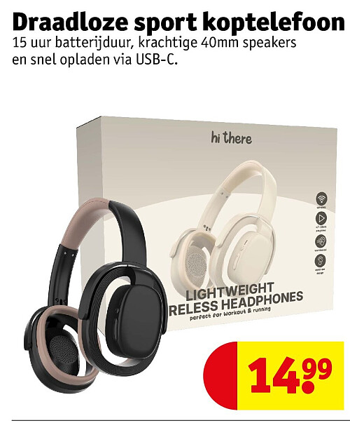 Draadloze sport koptelefoon