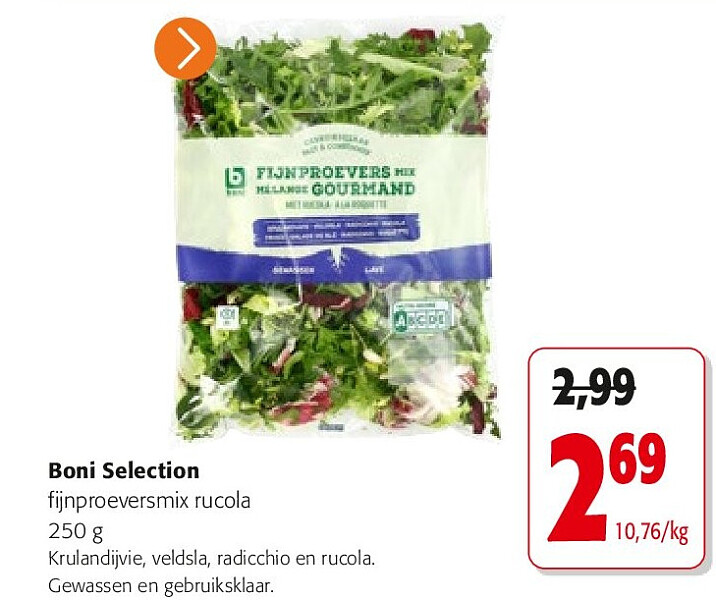 Boni Selection fijnproeversmix rucola 250 g