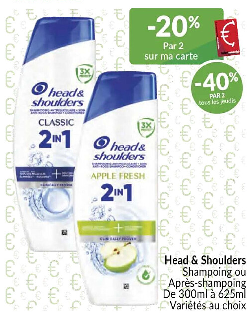 Head & Shoulders Shampoing - 300ml à 625ml