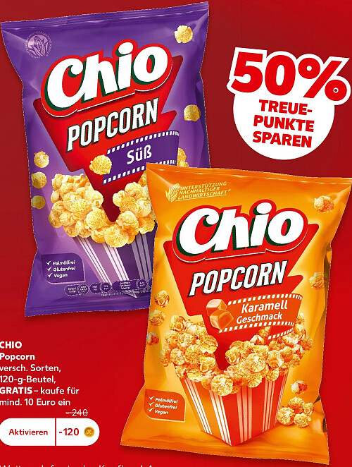 CHIO Popcorn versch. Sorten, 120-g-Beutel
