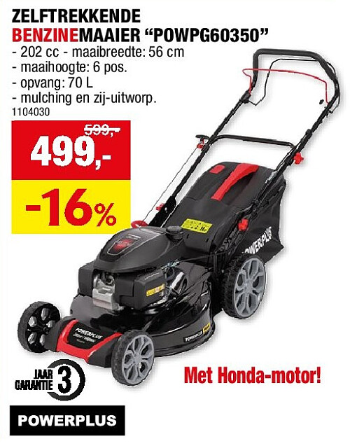 ZELFTREKKENDE BENZINEMAAIER “POWPG60350”