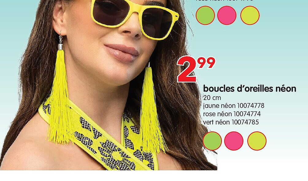 boucles d’oreilles néon