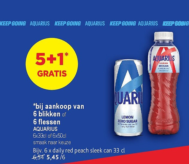 *bij aankoop van 6 blikken of 6 flessen AQUARIUS
