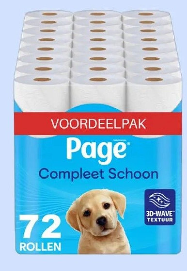 Page Compleet Schoon toiletpapier, 72 rollen