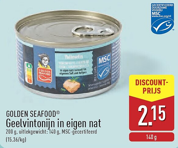 Geelvintonijn in eigen nat