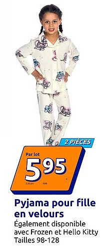 Pyjama pour fille en velours