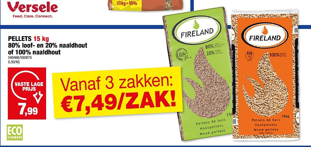 PELLETS 15 kg 80% loof- en 20% naaldhout of 100% naaldhout