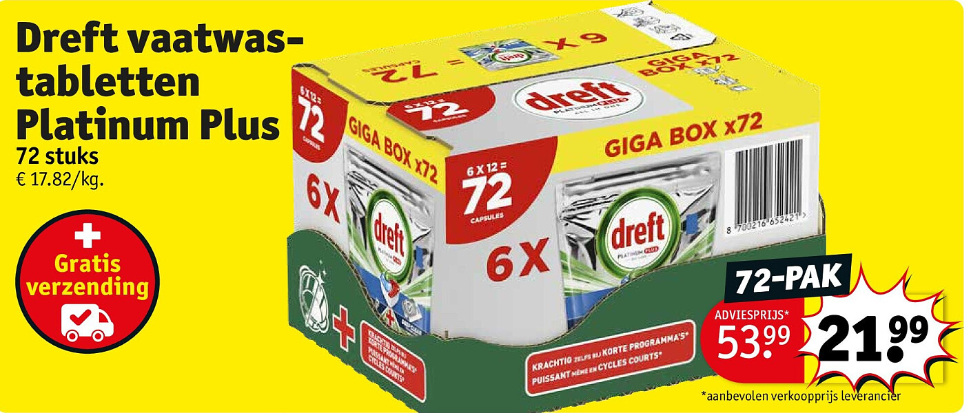 Dreft vaatwastabletten Platinum Plus