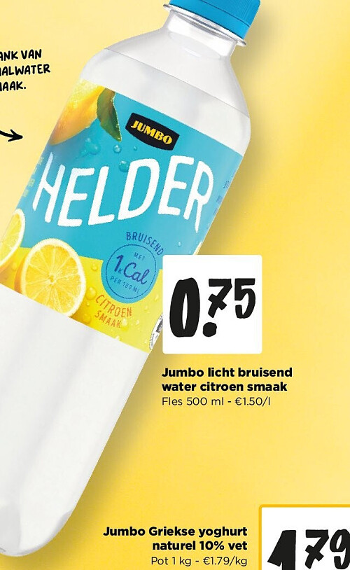 Jumbo licht bruisend water citroen smaak