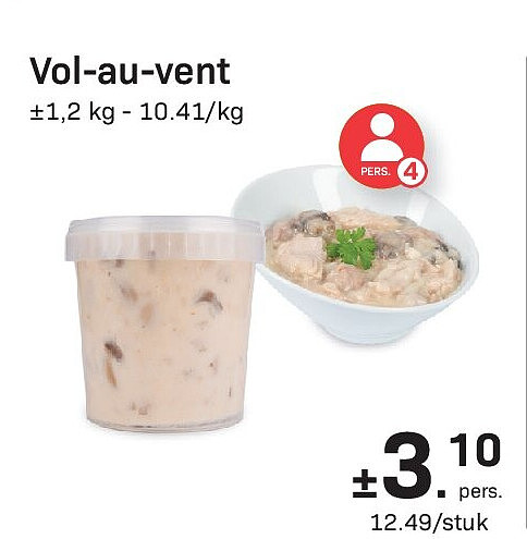 Vol-au-vent ±1,2 kg - 10.41/kg