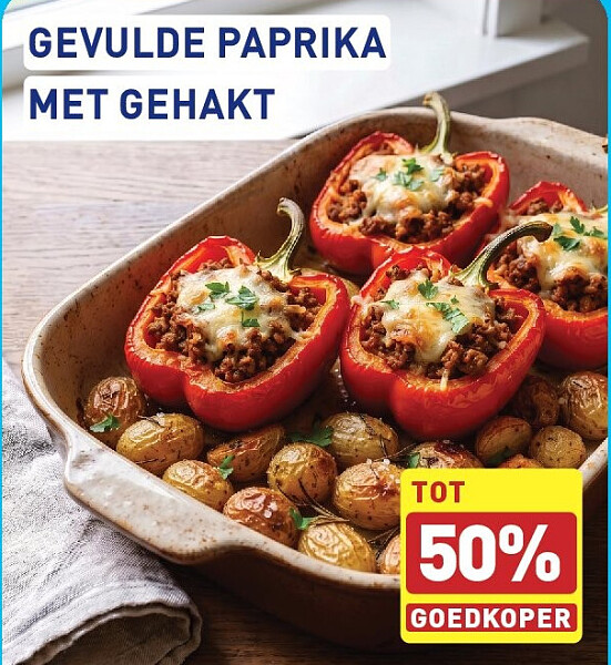 GEVULDE PAPRIKA MET GEHAKT