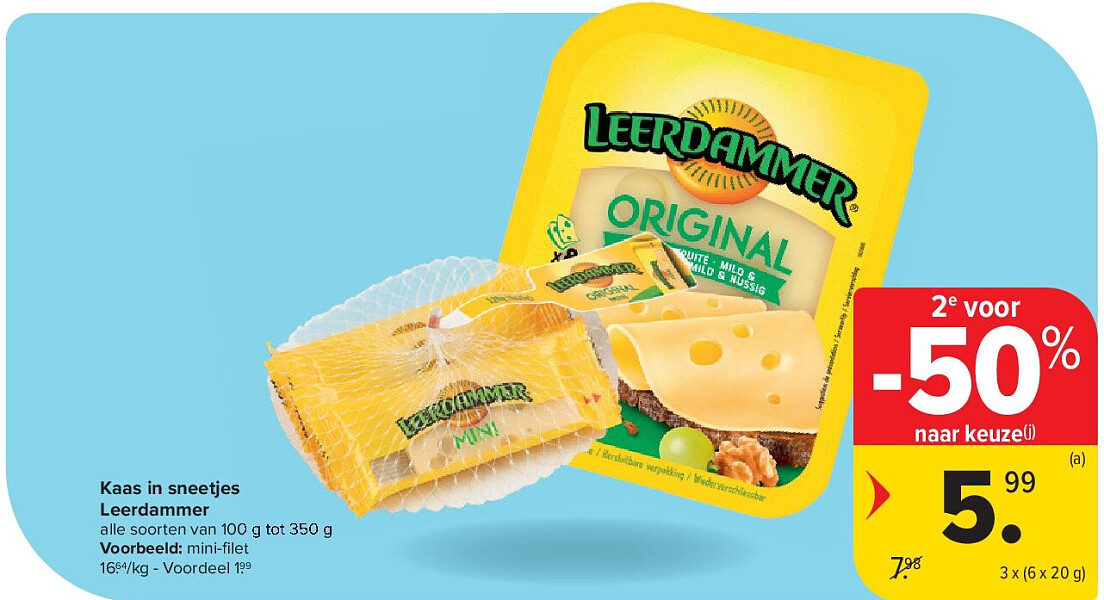 Kaas in sneetjes Leerdammer