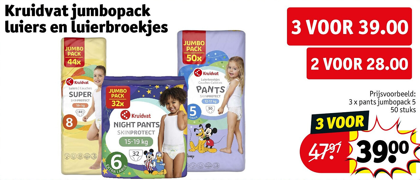 Kruidvat jumbopack luiers en luierbroekjes 3 VOOR