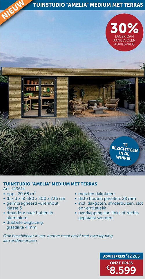 TUINSTUDIO "AMELIA" MEDIUM MET TERRAS