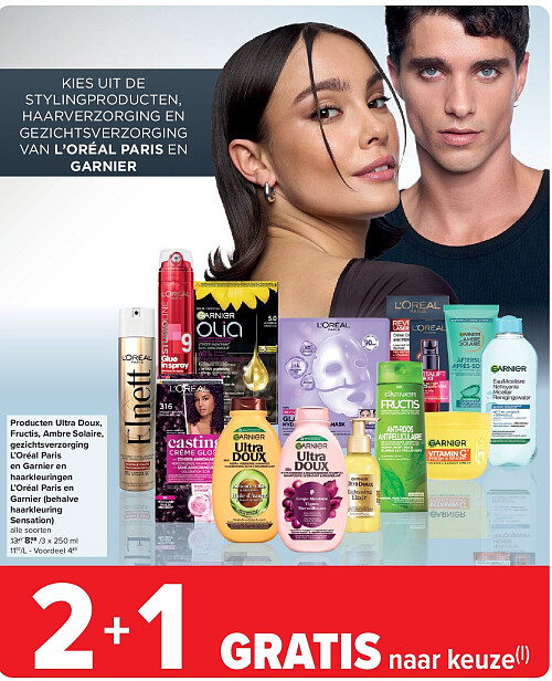 Producten Ultra Doux, Fructis, Ambre Solaire, gezichtsverzorging L’Oréal Paris en Garnier en haarkleuringen L’Oréal Paris en Garnier (behalve haarkleuring Sensation)