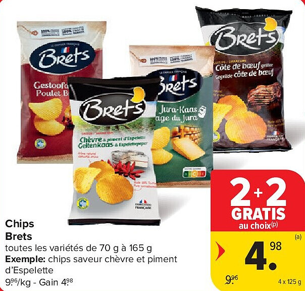 Chips Brets 4 x 125 g
