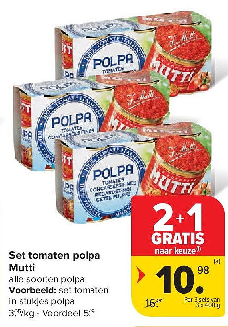 Set tomaten polpa Mutti