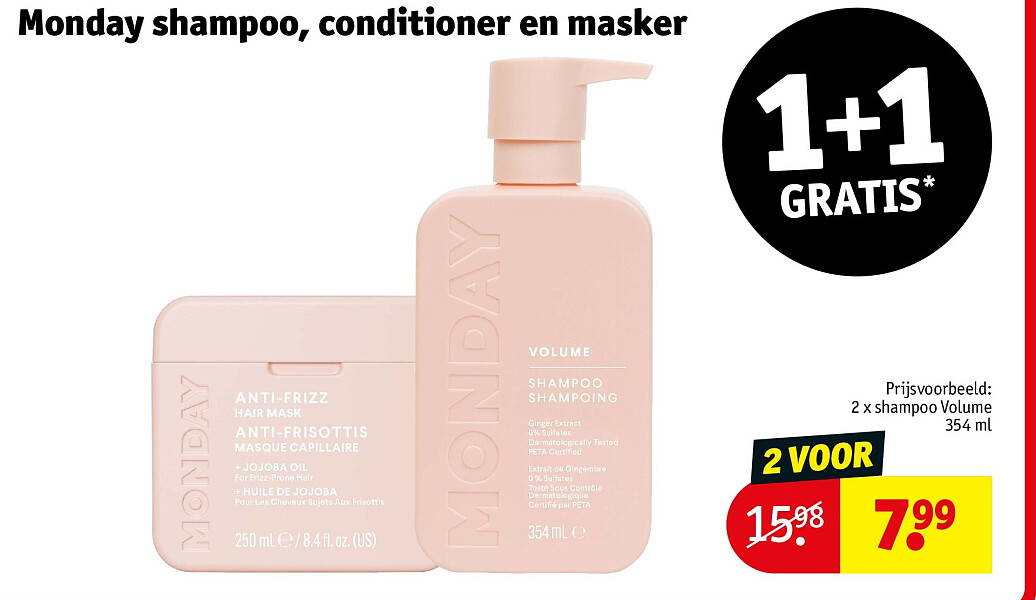 Monday shampoo, conditioner en masker