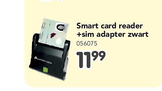 Smart card reader +sim adapter zwart 056075