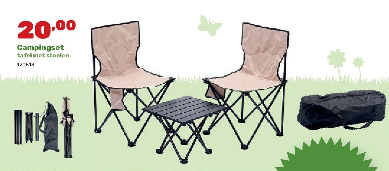 Campingset tafel met stoelen