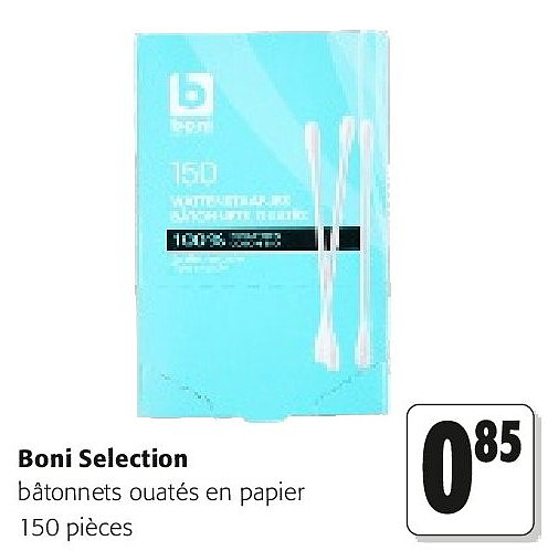 Boni Selection bâtonnets ouatés en papier 150 pièces