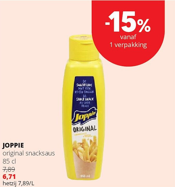 JOPPIE original snacksaus 85 cl