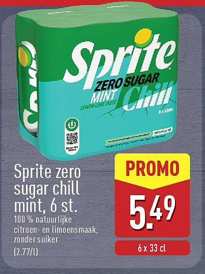 Sprite zero sugar chill mint, 6st.