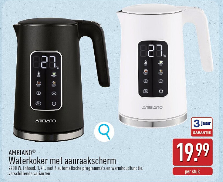 Waterkoker met aanraakscherm