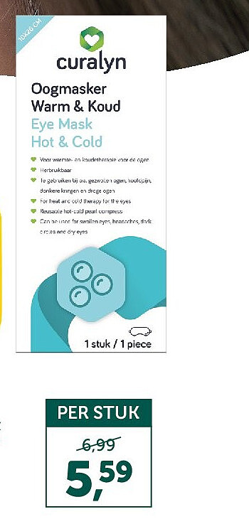Prijsvoorbeeld: Oogmasker Warm & Koud per stuk