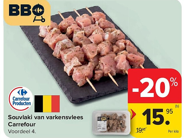 Souvlaki van varkensvlees Carrefour