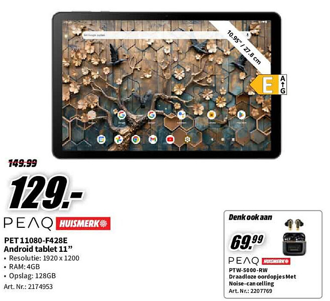 PET 11080-F428Е Android tablet 11"