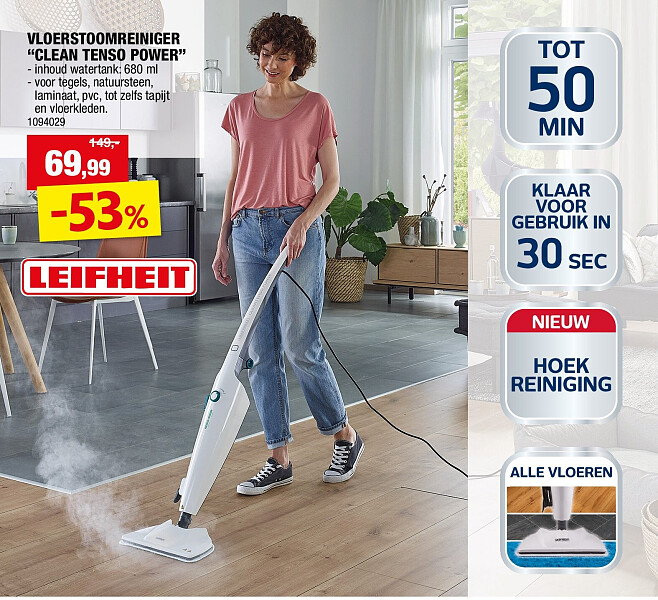 VLOERSTOOMREINIGER “CLEAN TENSO POWER”