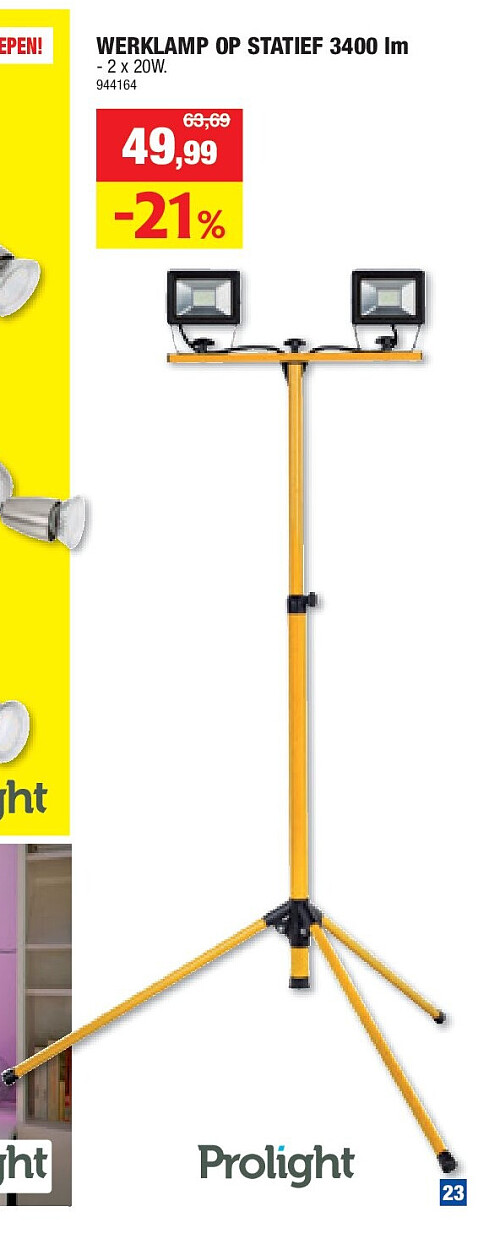 WERKLAMP OP STATIEF 3400 lm