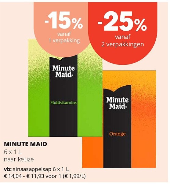 MINUTE MAID sinaasappelsap 6 x 1 L