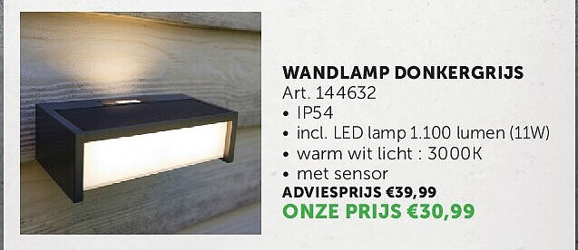 WANDLAMP DONKERGRIJS
